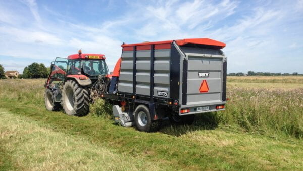 Vacuum trailer multi-purpose mowing and collecting